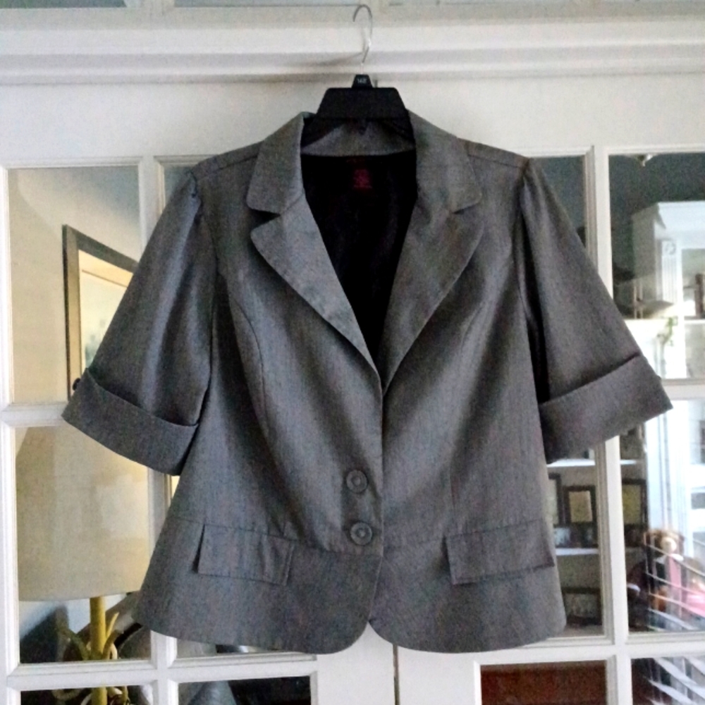 Torrid Gray Short Sleeve Stretch Blazer 3